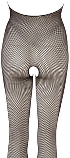 NO:XQSE - Catsuit Aperto in Rete con Scollo all'Americana Nero