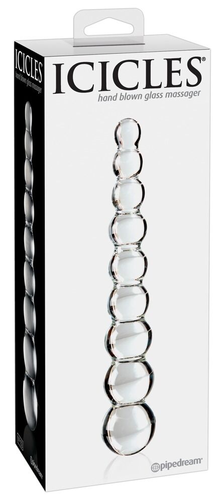 Icicles No. 2 - Dildo in Vetro Soffiato con 9 Sfere
