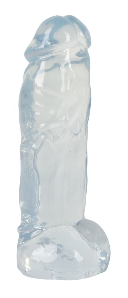 Crystal Big Dong - Transparenter Dildo mit Hoden