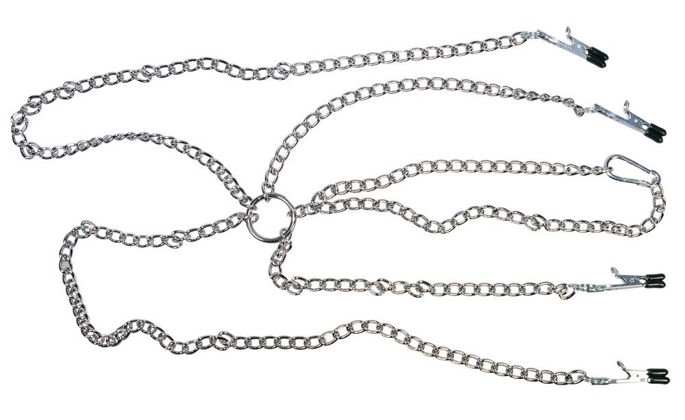 Fetish Collection - Chain Harness with Clamps
