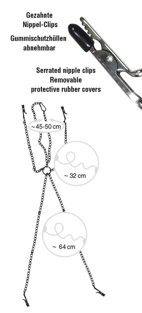 Fetish Collection - Chain Harness with Clamps