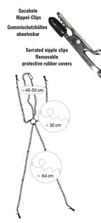 Fetish Collection - Chain Harness with Clamps