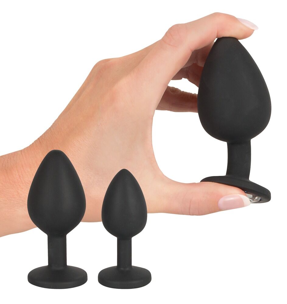 Black Velvets Anal Kit - Doccia Anale e 3 Plug con Gemma