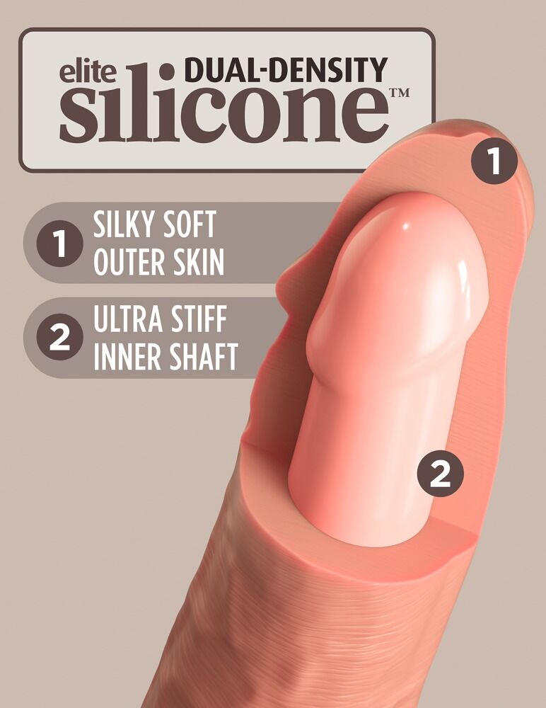 King Cock Elite 8 Pollici - Dildo Realistico Dual Density in Silicone