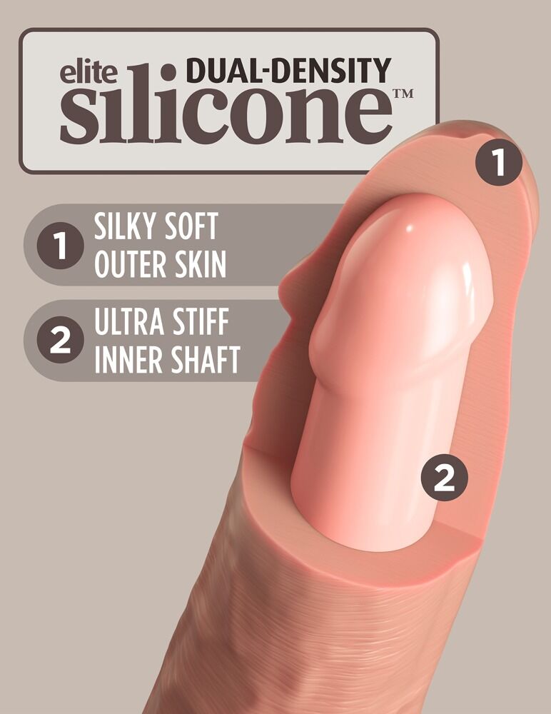 King Cock Elite 6" Silicone Cock - Vibratore Realistico Ricaricabile