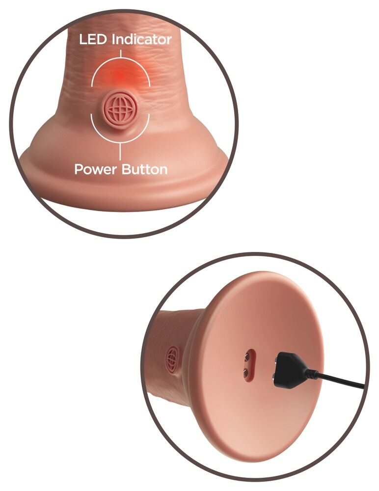 King Cock Elite 6" Silicone Cock - Vibratore Realistico Ricaricabile