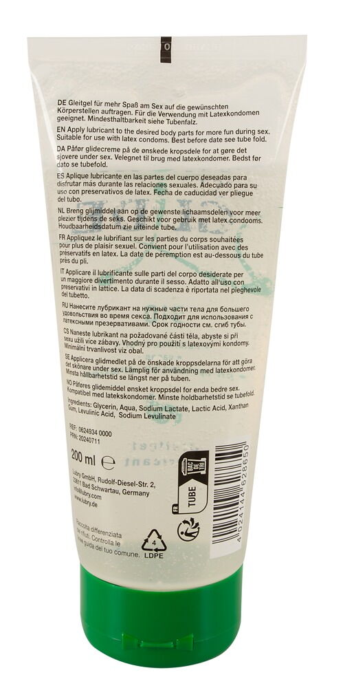 Just Glide Bio - Lubrificante Vegano Biologico - 200 ml