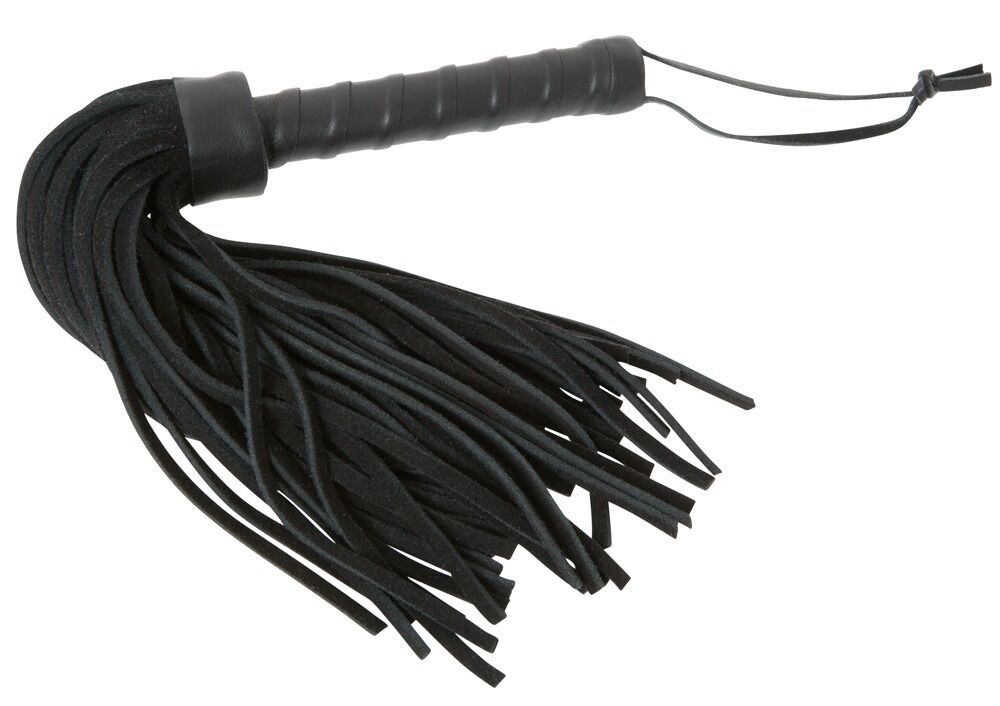 ZADO Flogger Corto in Pelle con Strisce in Velour