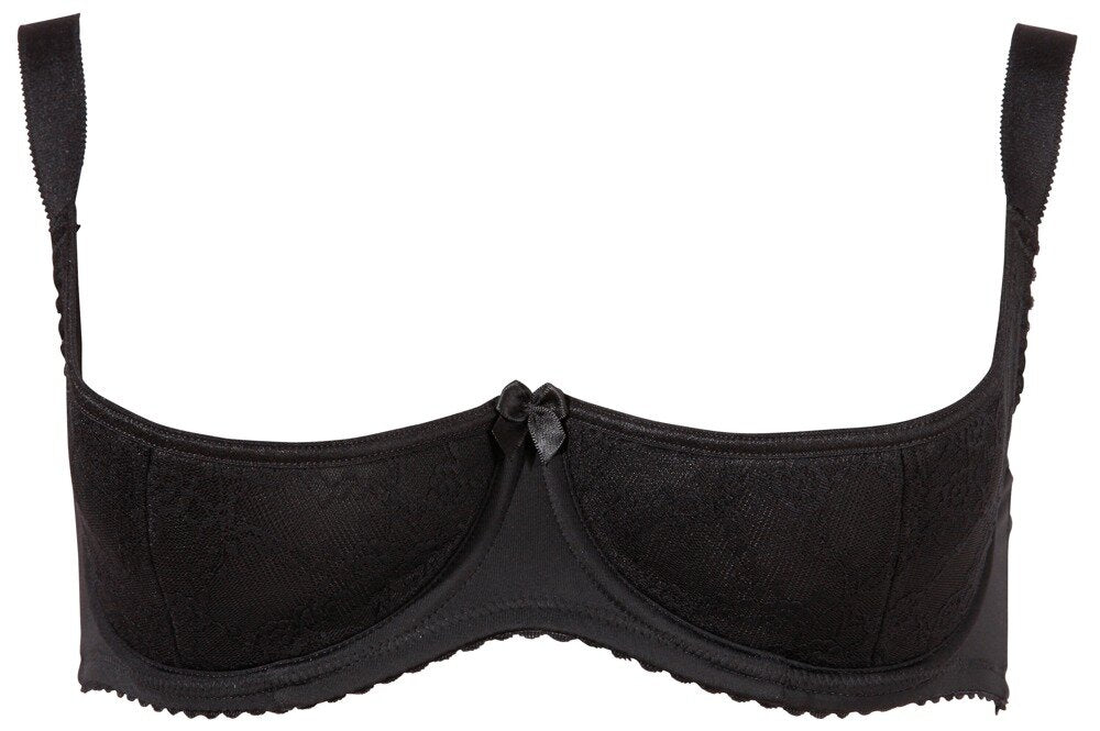 Cottelli CURVES - Reggiseno a Balconcino con Ferretto Spalline Larghe Nero