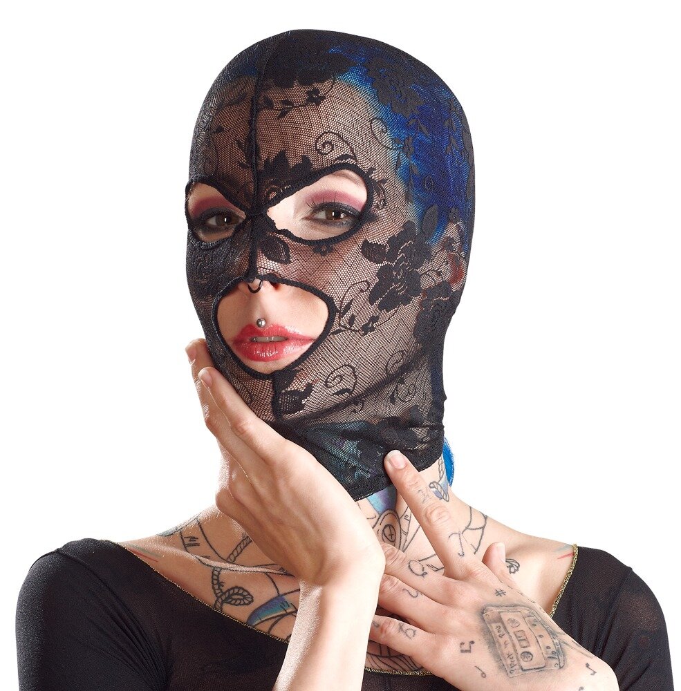 Bad Kitty Maschera Integrale in Pizzo Nero