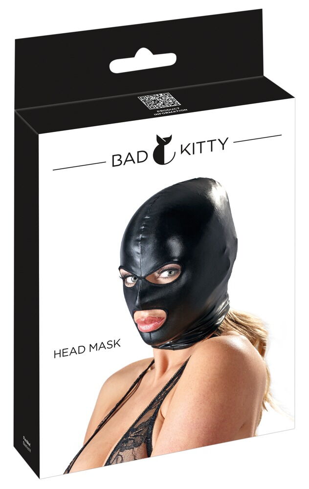 Bad Kitty Maschera Integrale in Wetlook Nero Lucido