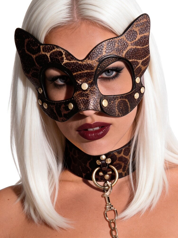 Bad Kitty Set Bondage 6 Pezzi in Similpelle Leopardata