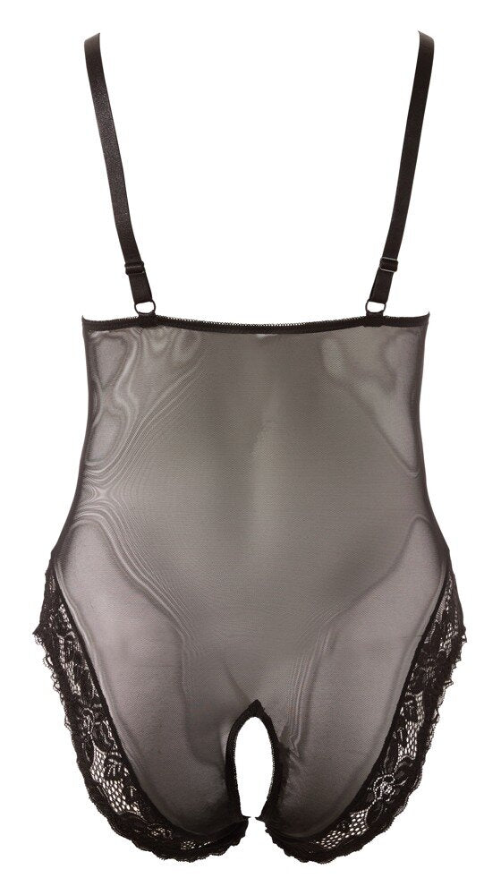 Cottelli CURVES - Body Aperto in Powernet e Pizzo Floreale Nero