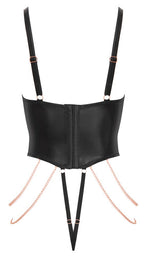 Abierta Fina - Body String Wet Look con Catene Oro Rosa Nero