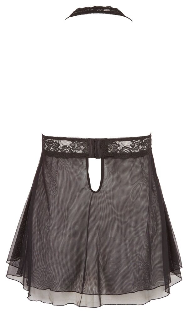 Cottelli CURVES - Babydoll all'Americana con Coppe a Fessura e Fiocchi Nero