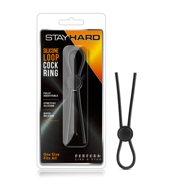 Stay hard silicone loop cock ring black