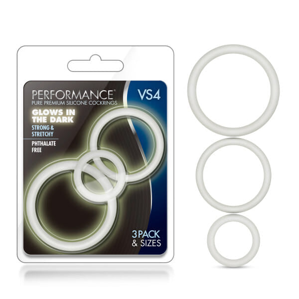 Performance vs4 pure premium silicone cockring set white