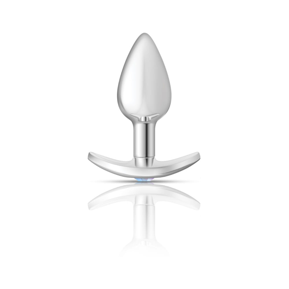 Silver Anchor Buttplug Kit - Clear Iridescent/pink