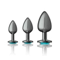Teal Round Gem Anal Trainer Kit - Gunmetal