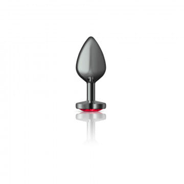 Cheeky charms heart deep red medium gunmetal butt plug